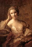 NATTIER, Jean-Marc Portrait of a Young Woman Painter sg France oil painting reproduction